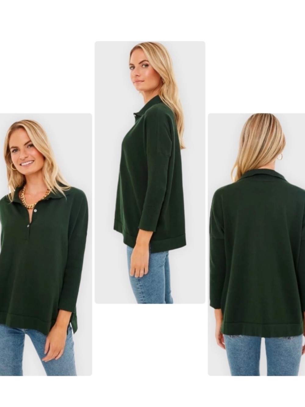 Tuckernuck Clayton polo in forest green size M/L